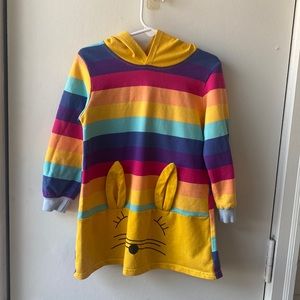 Rainbow bunny hooded shirt/dress